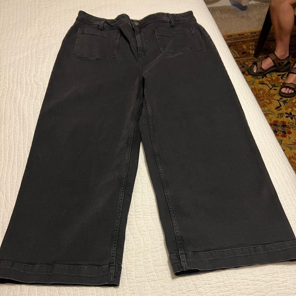 Fat Face Charcoal Wide-Leg Jeans